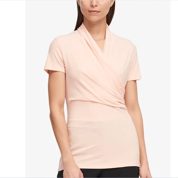 DKNY Ruched Top Size Large Blush Pink - Picture 6 of 6